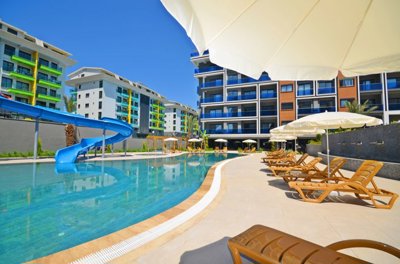 Alanya Apartment For Sale In Kargicak - A huge swimming pool and sun terraces for sunbathing