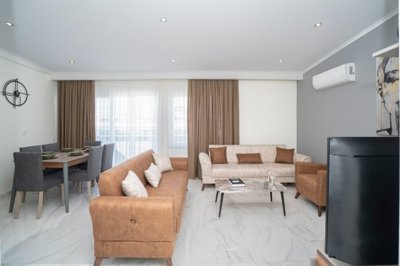 Ready To Move Duplex Apartment In Kestel, Alanya - Lounge and dining area