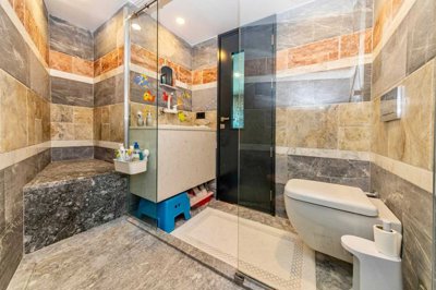 Exceptionally Renovated Bodrum Property For Sale - Luxurious bathroom with stylish fittings and accessories