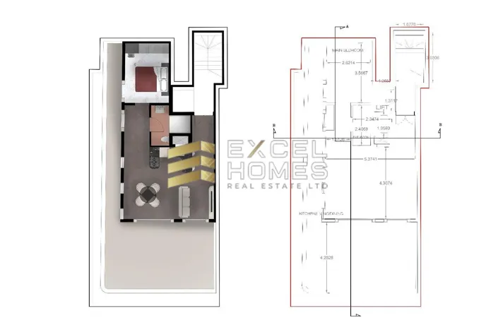 Image No.1-Penthouse de 1 chambre à vendre à Pieta