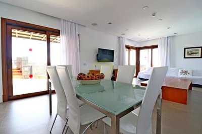 Luxury designer villa with 4 bedrooms, 4 bathrooms, games room, private heated pool and jacuzzi with sea views