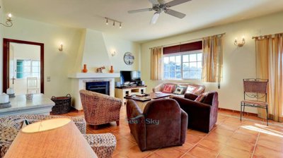 lounge area with fireplace