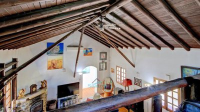 vaulted wooden ceiling with exposed beams